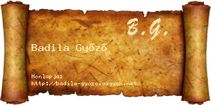 Badila Győző névjegykártya